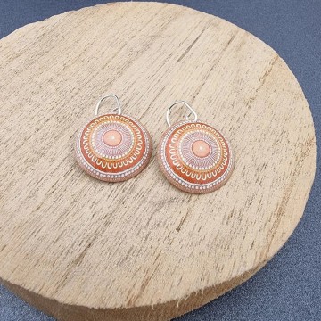 Earrings | Koorie Tales | Sunset Meeting | Domed Earrings | Short